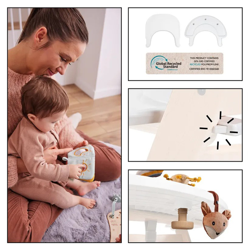 Kit complet chaise haute réglable Alpha Start N Grow Naturel/Dark Grey 