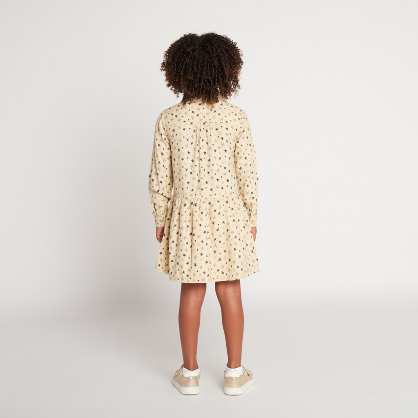 Robe manches longues imprimé étoiles pour fille  