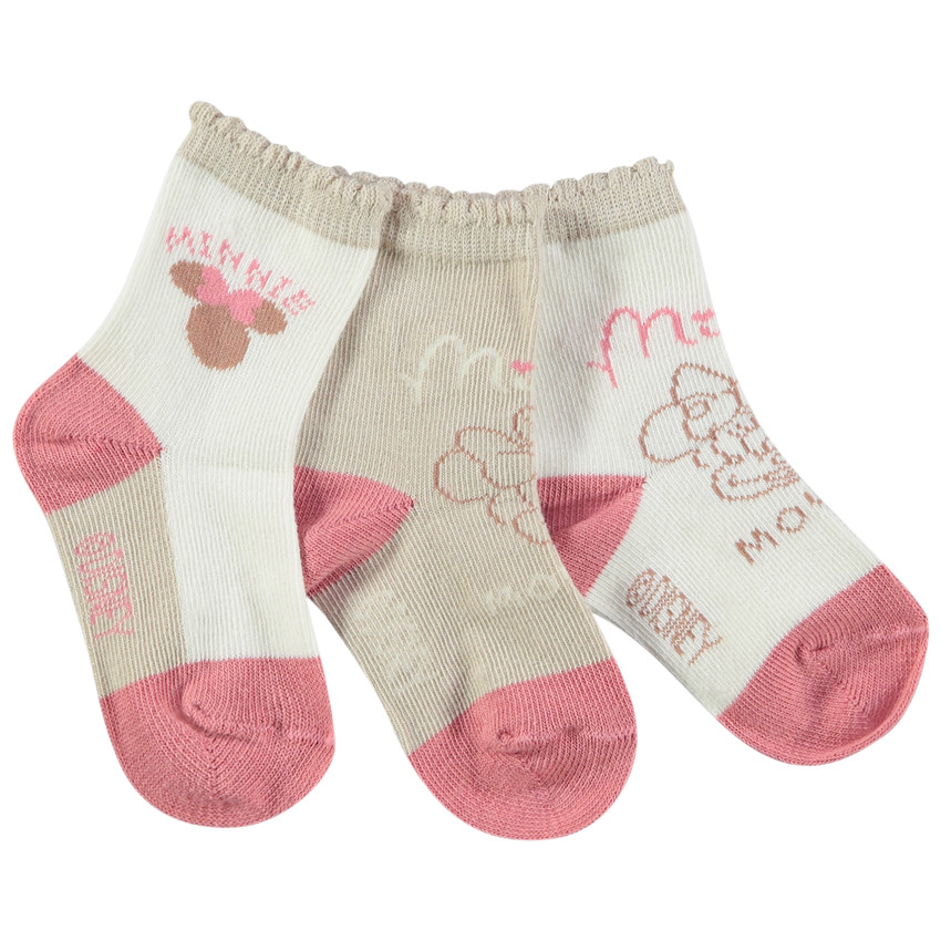 Lot de 3 paires de chaussettes print Minnie Disney pour bébé fille 