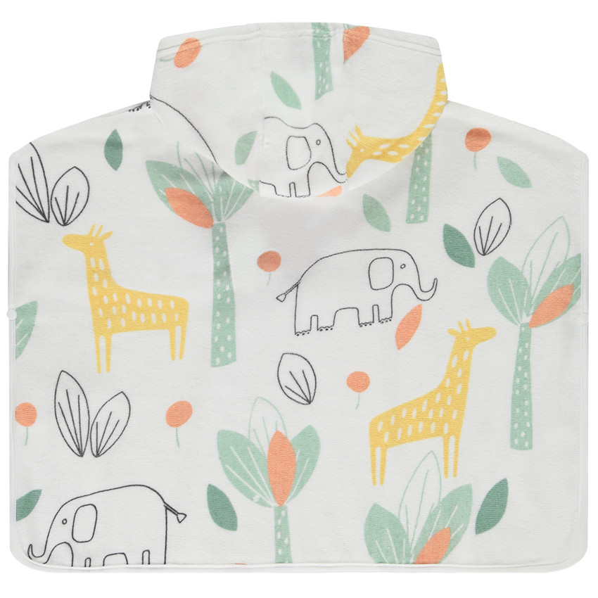 Badcape met capuchon in jungleprint voor babyjongen 
