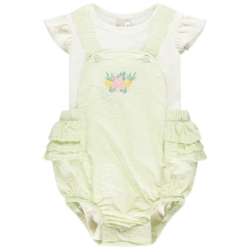 Twee-delig set met gestreepte romper voor meisje 