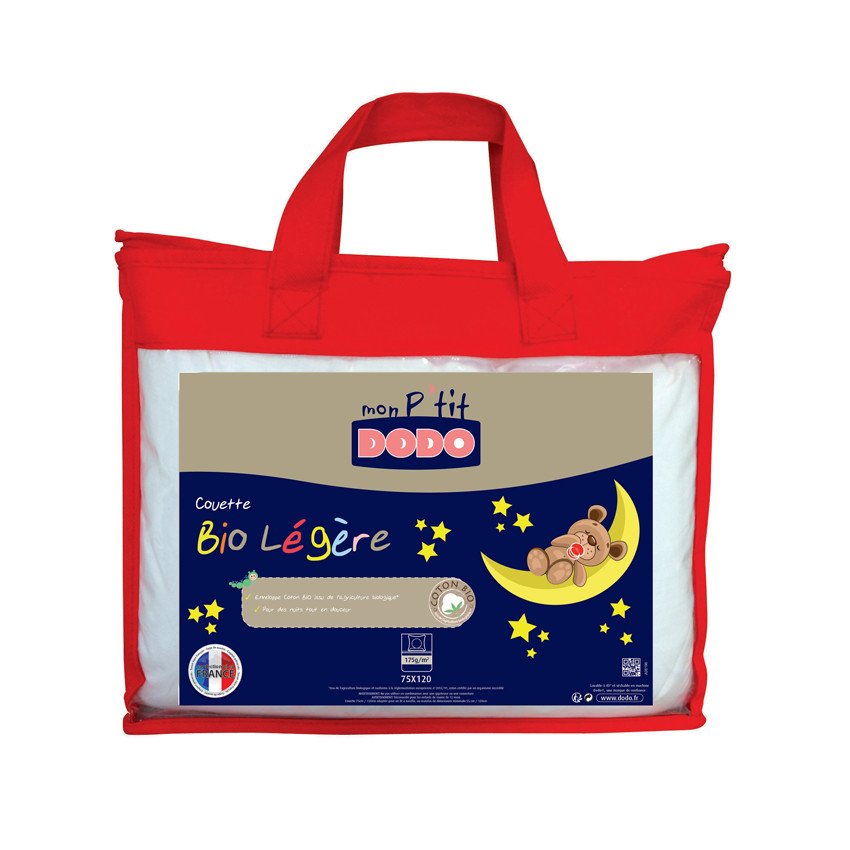 Couette légère P'tit Dodo en tissu de coton bio 75 x 120 cm 