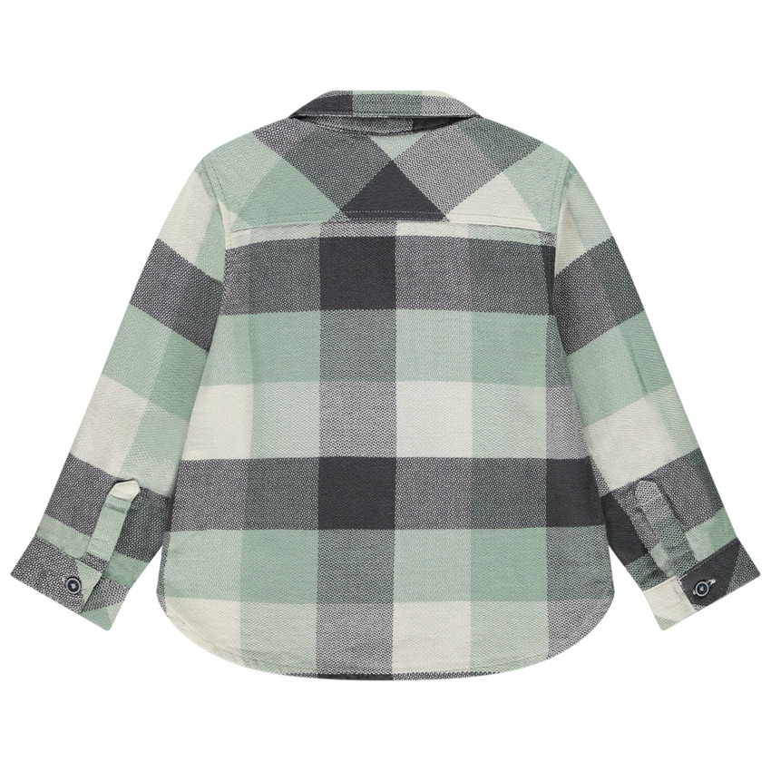 Baby jongens hemd met lange mouwen en ruitjes 