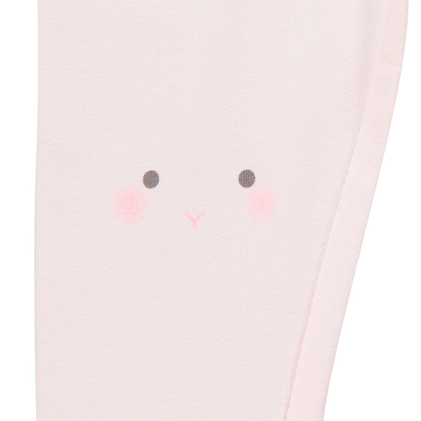 Ensemble avec tunique print lapin et corsaire rose 