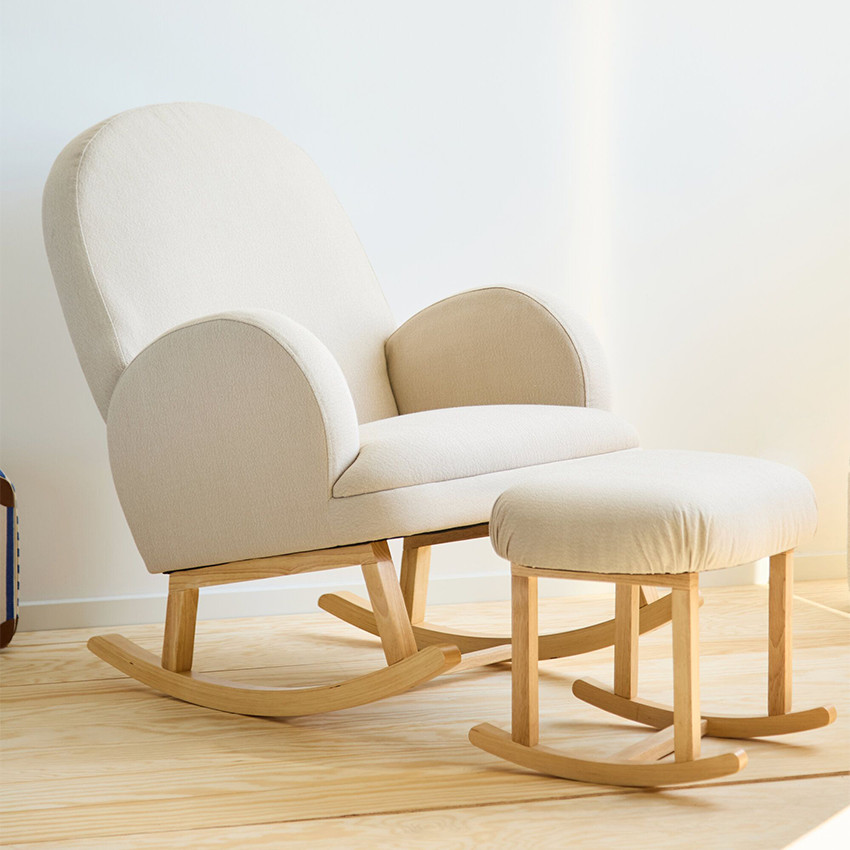 Voetensteun voor rocking chair Linnen Beige 
