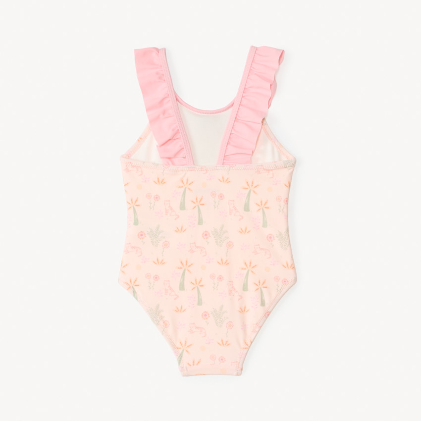 Badpak met ruffles en fantasieprint voor babymeisjes 