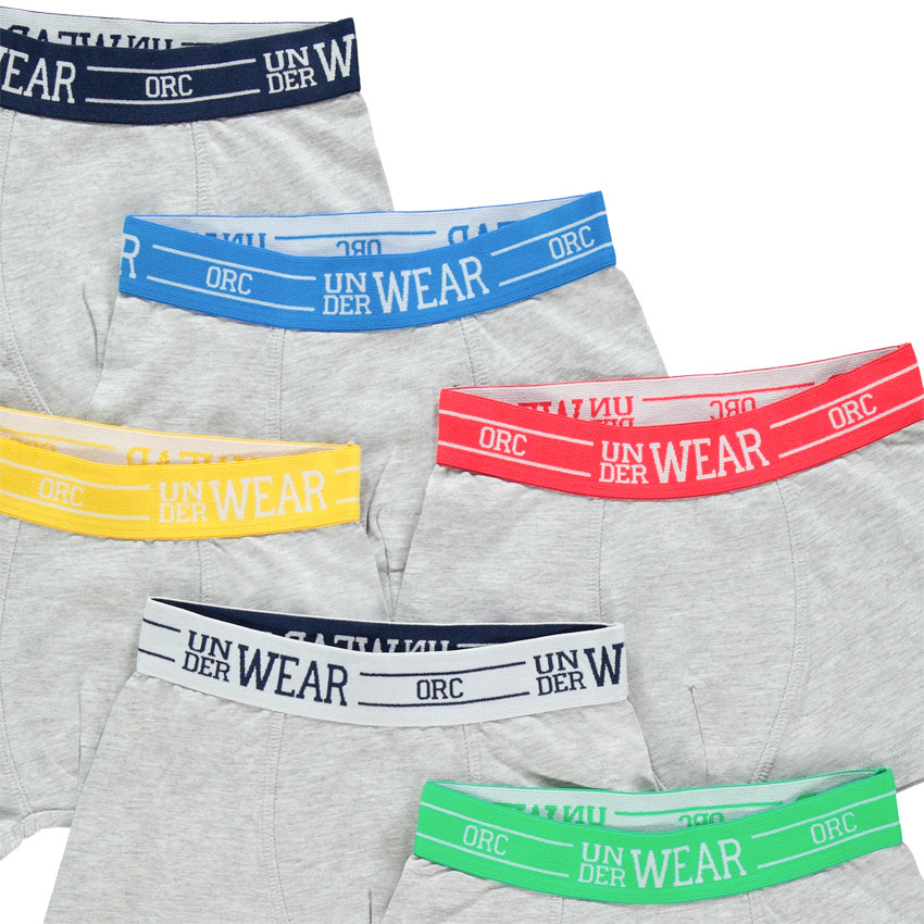 Lot de 6 boxers à taille élastiquée contrastée 