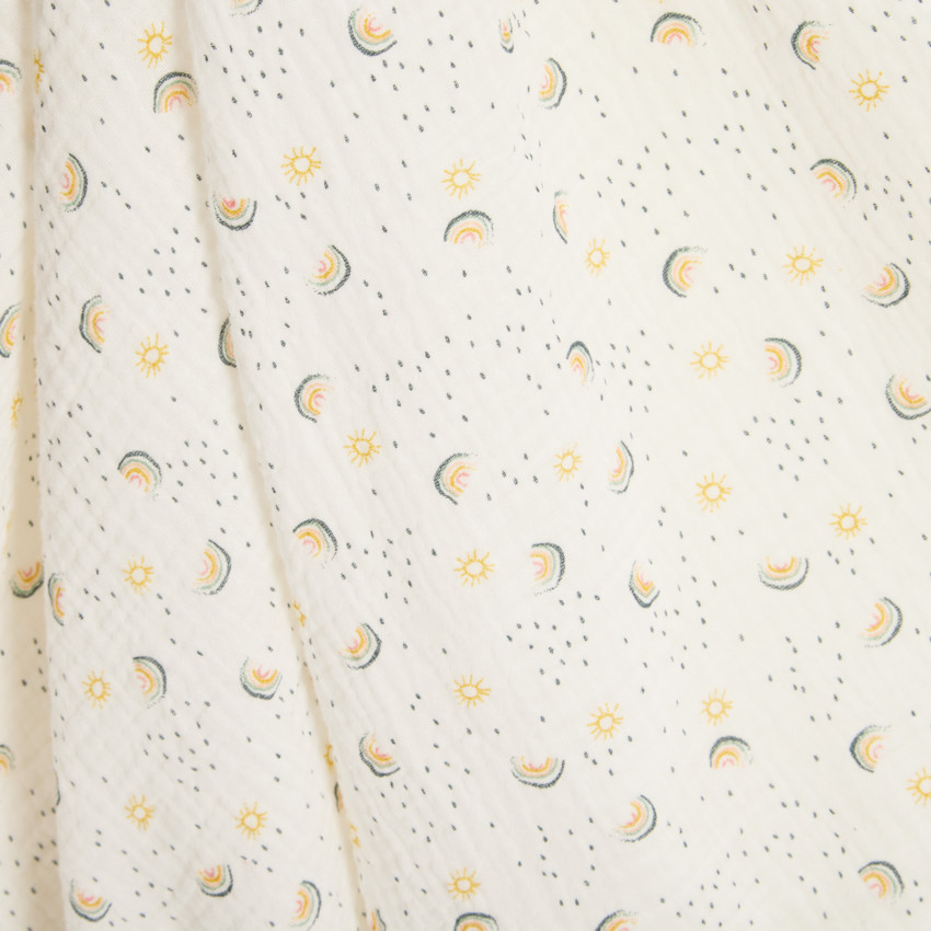 Lange katoenen gaas 100 x 100 cm met regenbogenprint 