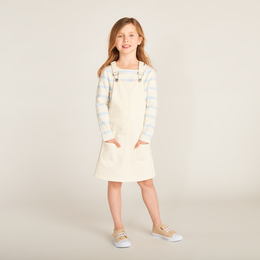 Robe salopette avec poches plaquées pour fille 