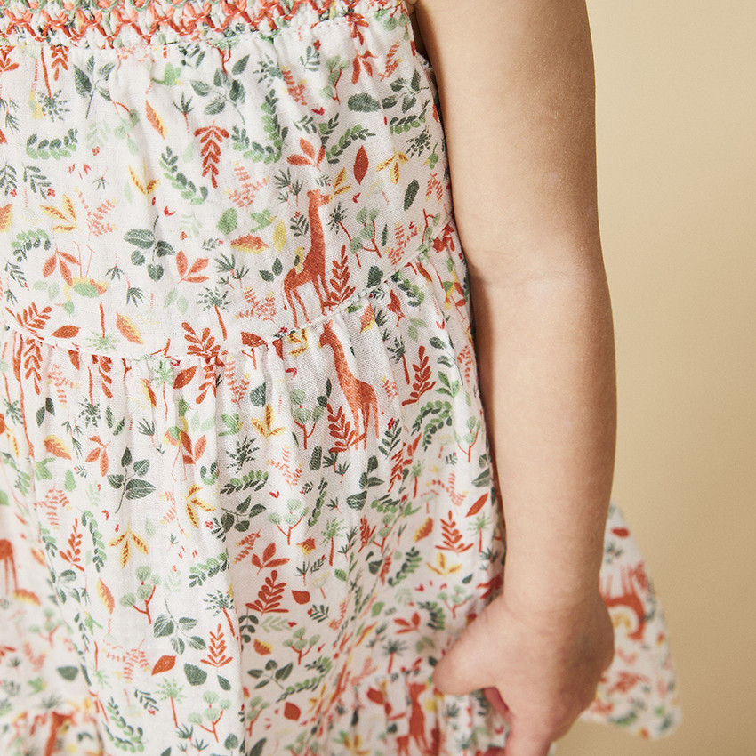 Set jurk + hoofdband met plantenprint voor baby meisjes 