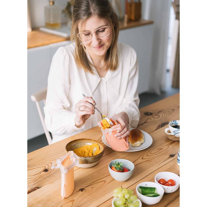 Set van 2 Herbruikbaar Bewaarzakken Yummy Bag 230ML Blush 