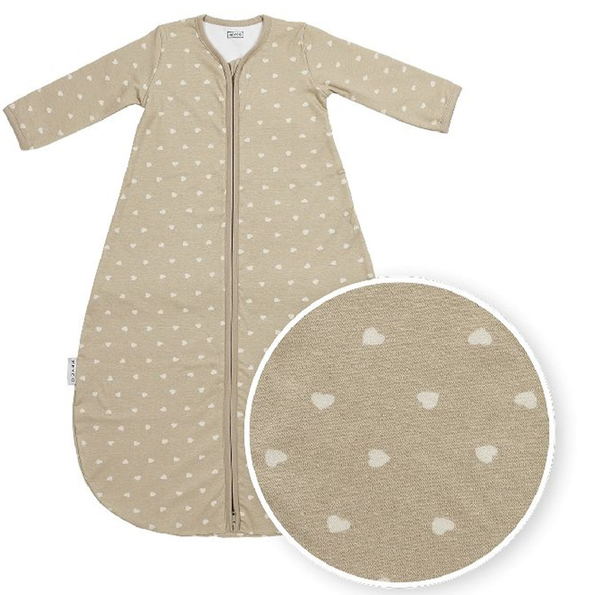Slaapzak met vaste mouwen jersey Sweetheart - Sand/Soft Sand - 110 cm 