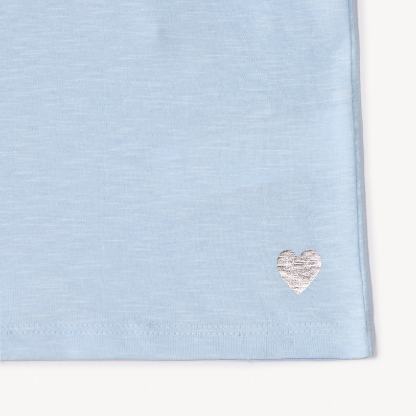 Lot de 3 t-shirts manches courtes print cœur pour fille 