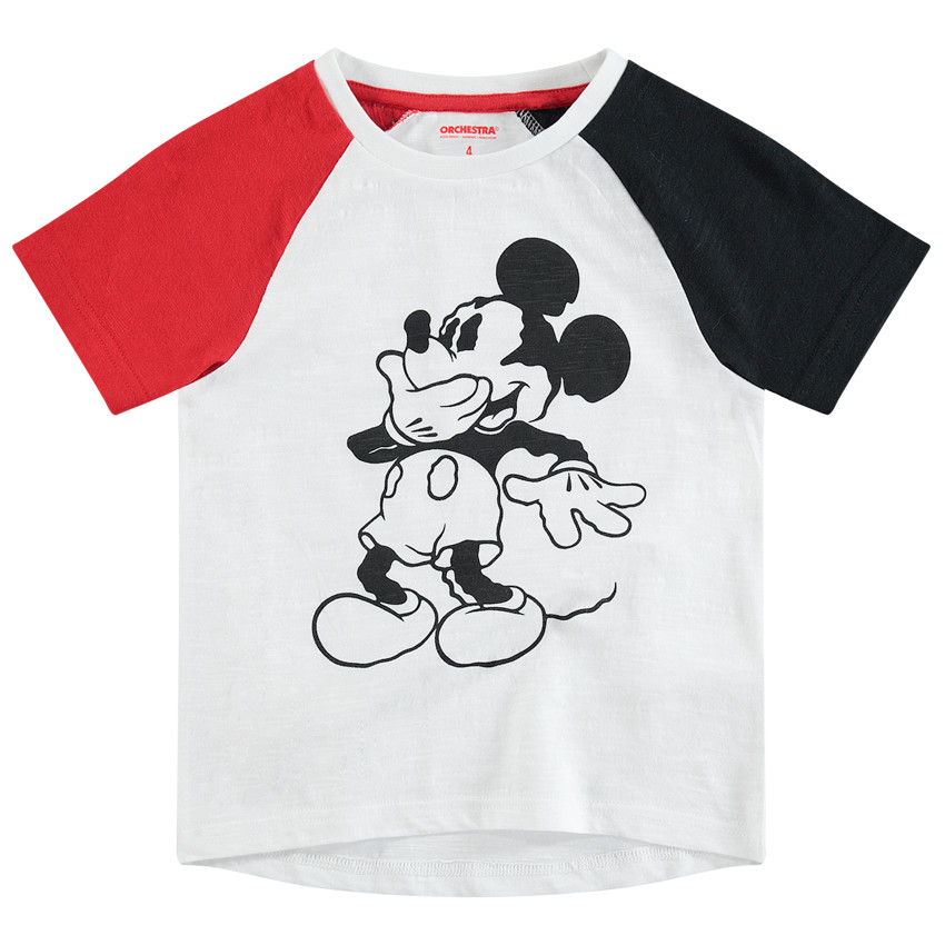 Shirt met korte mouwen in drie kleuren met Mickey ©Disney print  