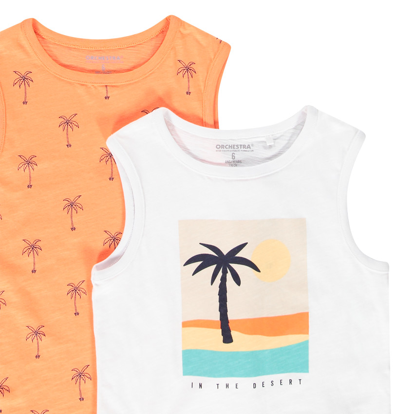 Set van 5 jongens debardeurs in gaas 