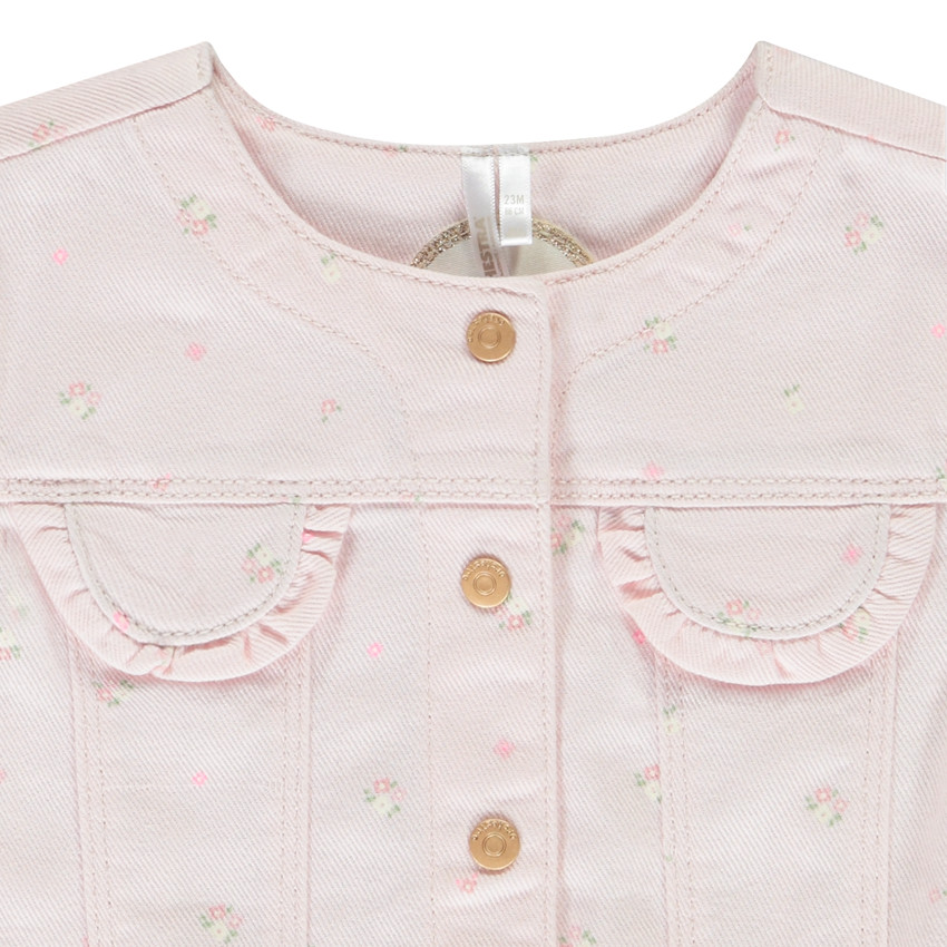 Veste en jean imprimé fleuri pour bébé fille 