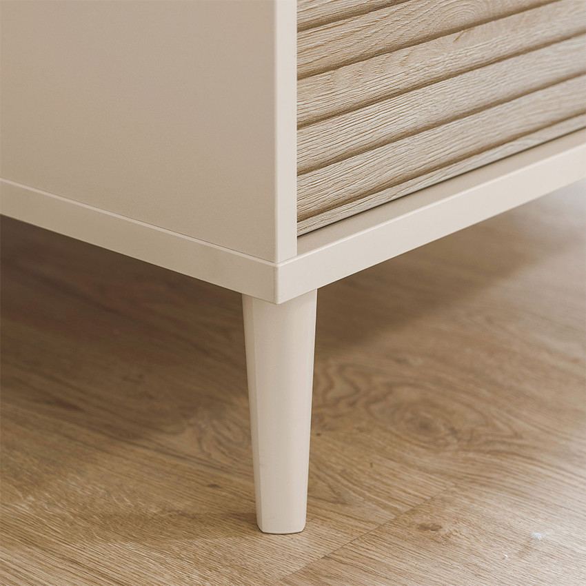 Armoire 2 portes et 1 tiroir Tiny Eefje Cashmere Beige/Groovy Chêne 