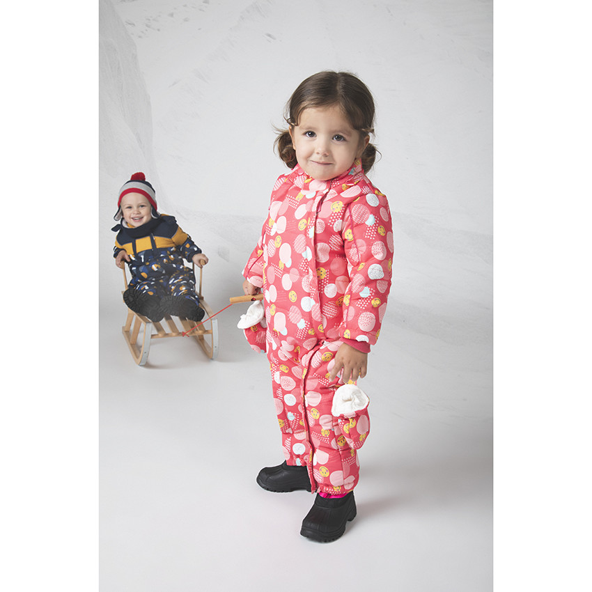 Combi-pilote de ski doublée micropolaire à motifs graphiques 