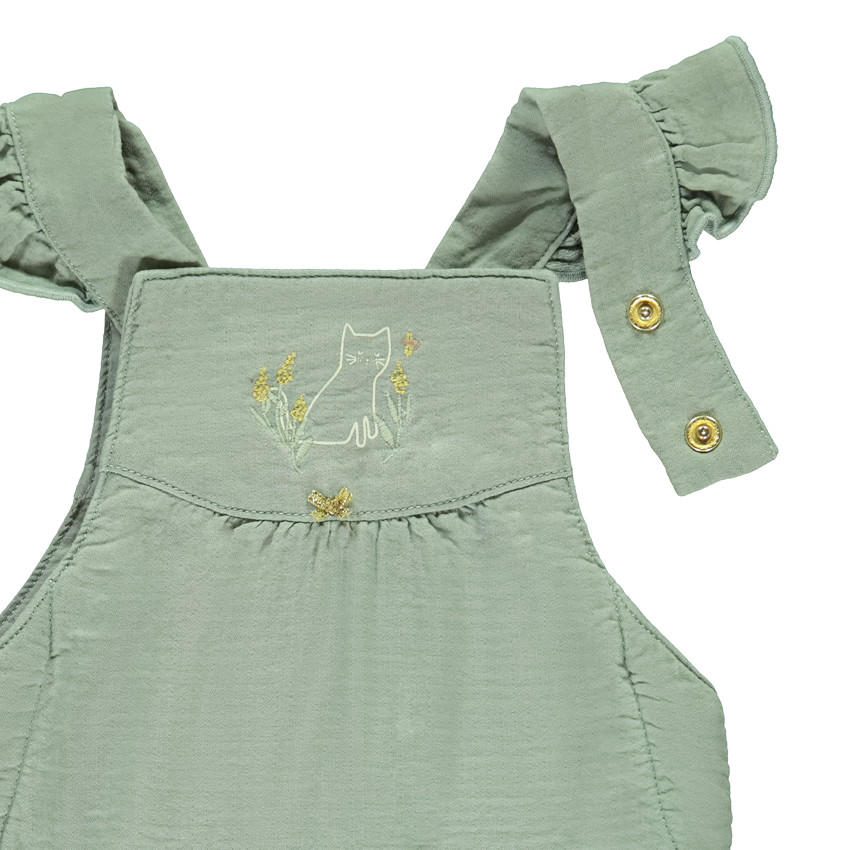 Ensemble 2 pièces avec salopette longue pour bébé fille 