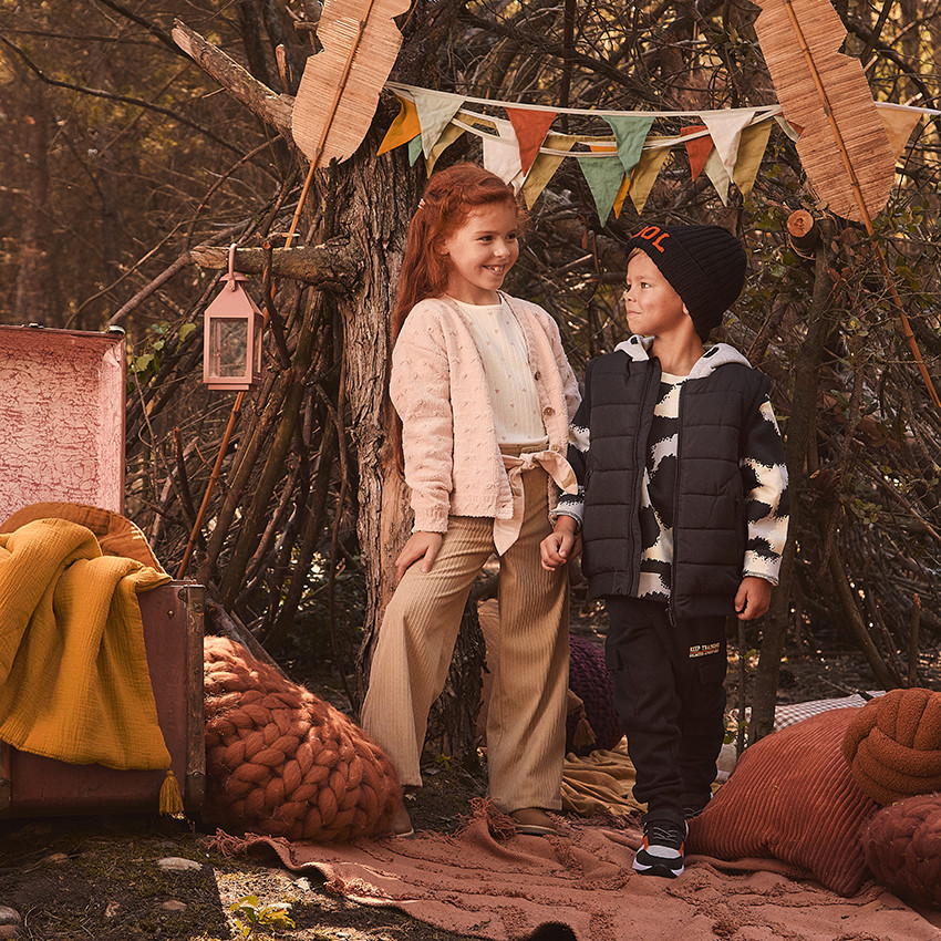 Fluwelen corduroy flared broek met ceintuur voor meisjes 