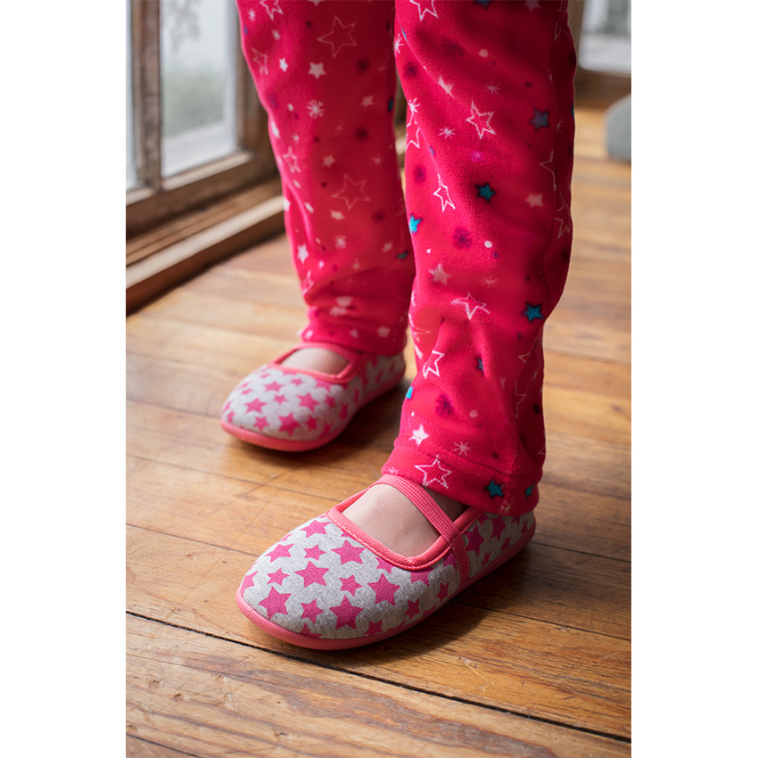 Meisjespantoffels met sterrenprint van maat 28 tot 35 