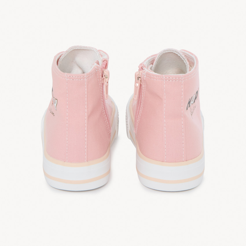 Hoge canvas schoenen met rits en fantasielussen voor meisjes 