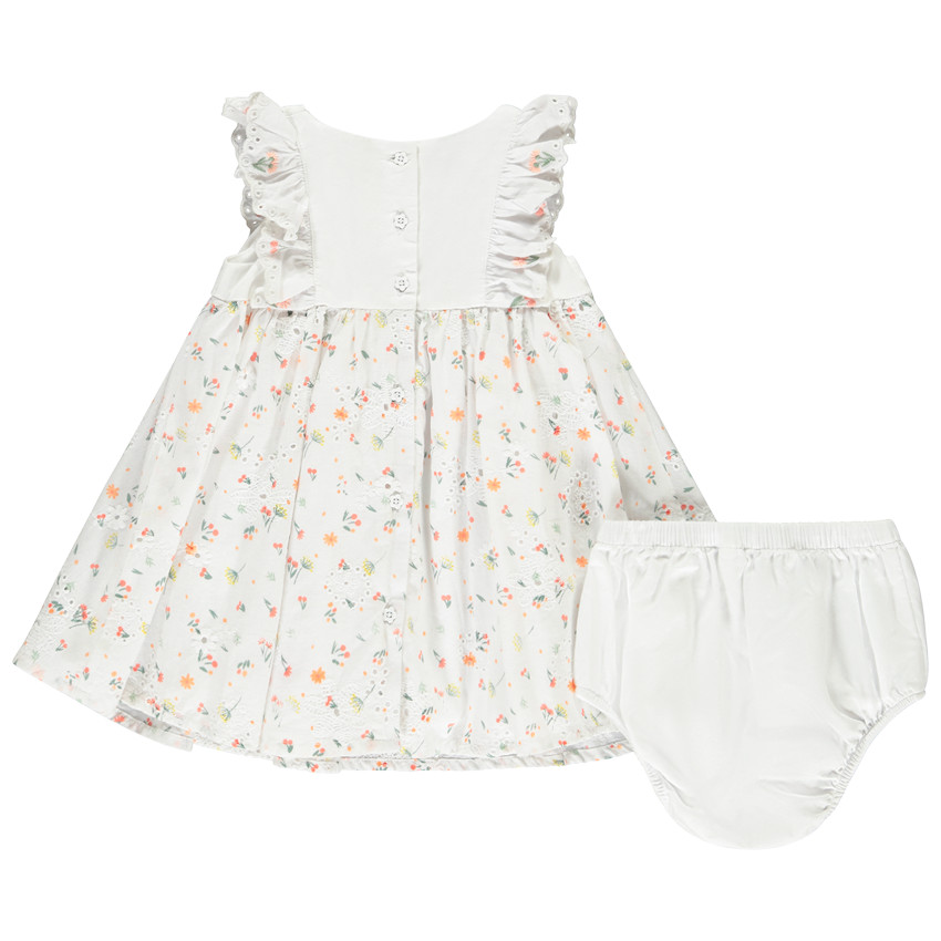 Set van bloemenjurk met volant + bloomer voor baby meisje 
