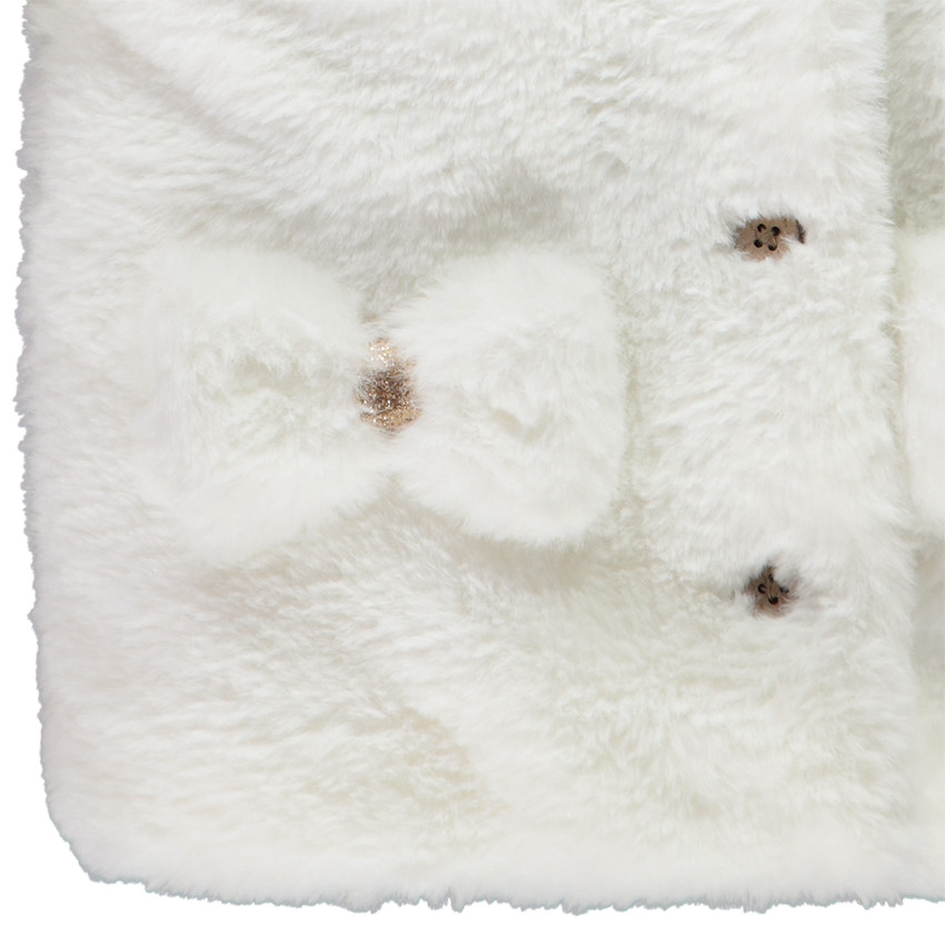 Sherpa jas met bonteffect en knopen voor meisjes 