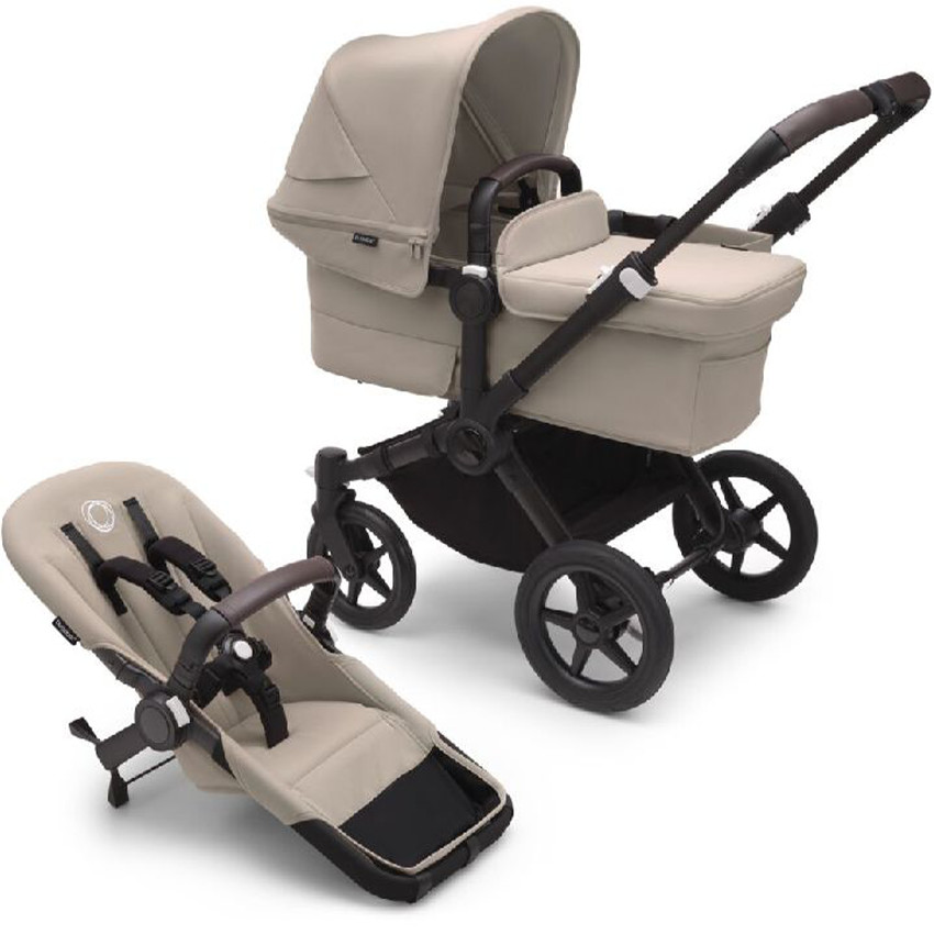 Poussette Donkey 5 Mono Duo assise + nacelle Noir chassis/Taupe Desert  
