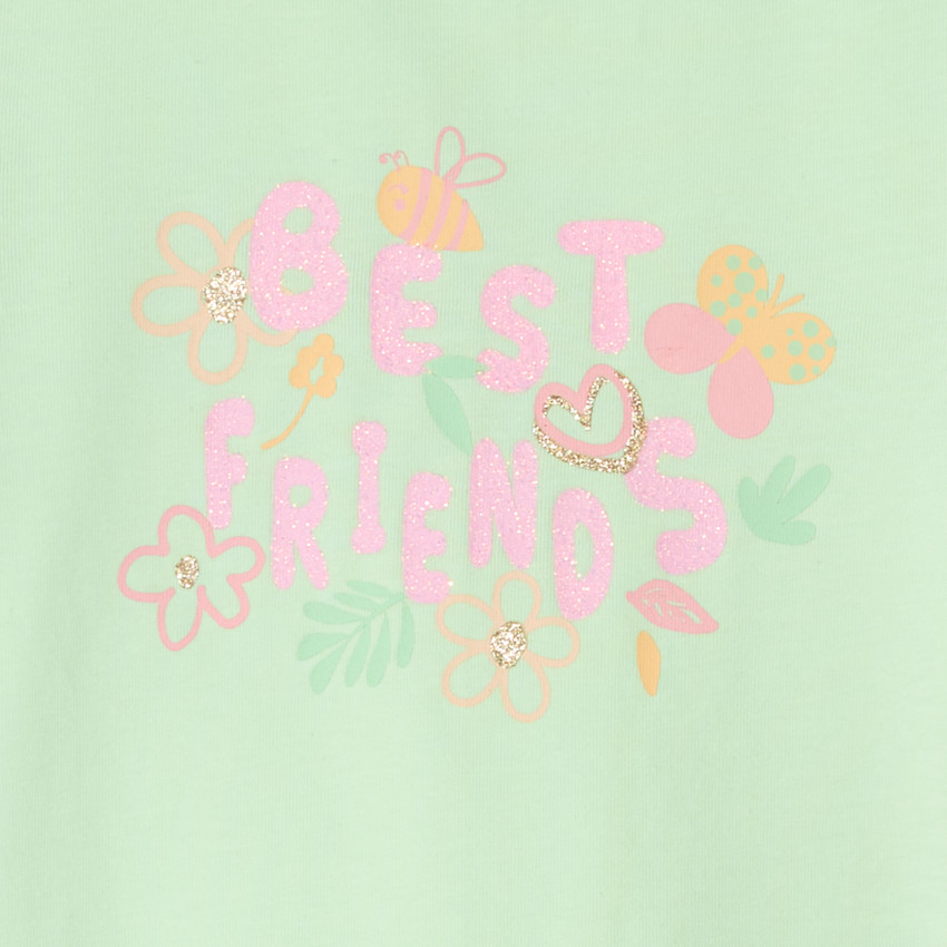 T-shirt manches courtes print fantaisie pailleté pour bébé fille 