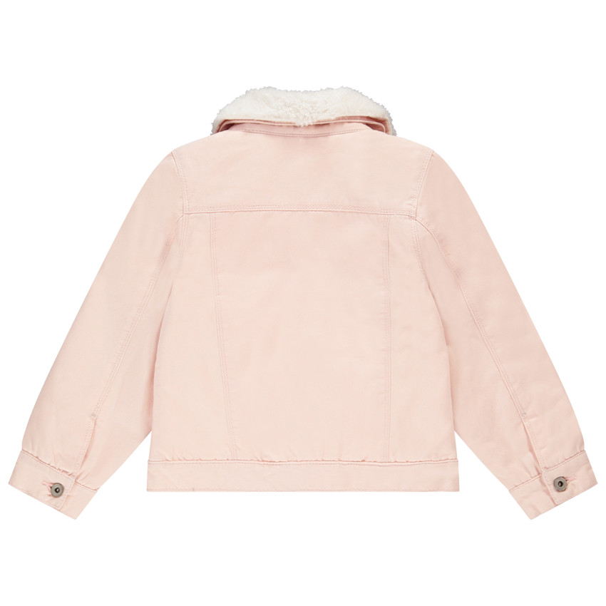 Veste en jean avec col et doublure en sherpa pour fille 