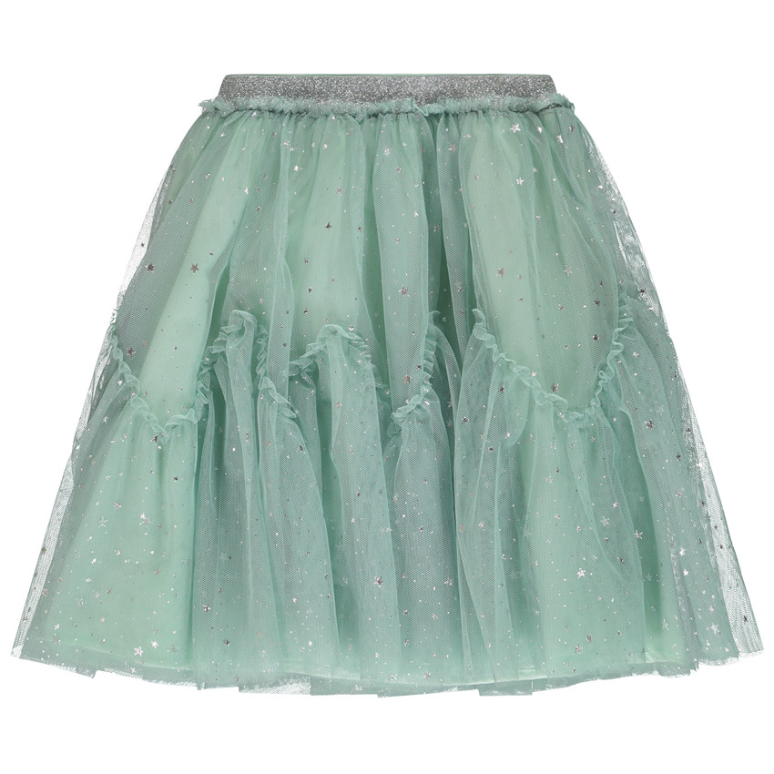 Jupe de fête imprimé étoiles argentées pour fille 