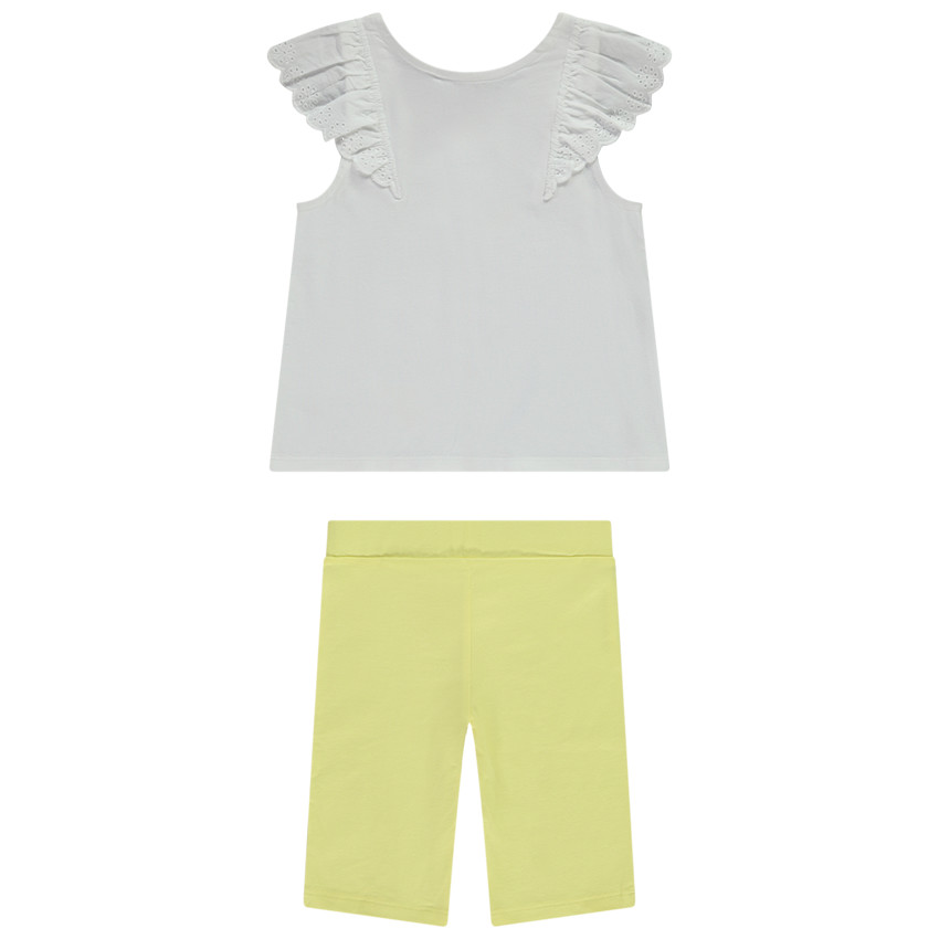 Tweedelige set met fantasie tanktop met Engels borduursel voor meisjes 