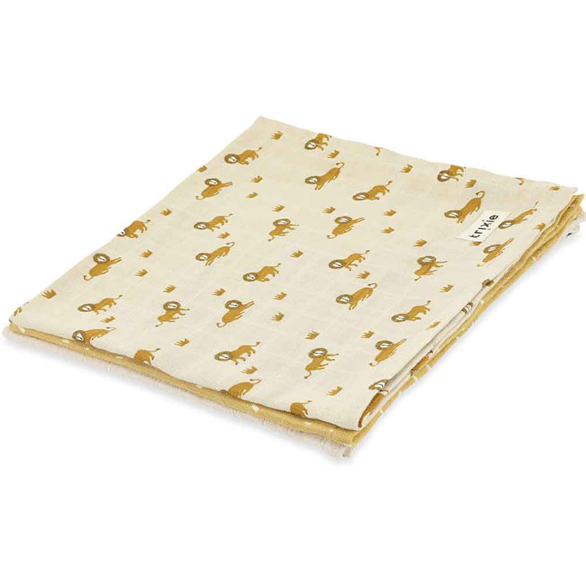 Langes tétra mousseline 55x55cm Lively Lion 3pcs 