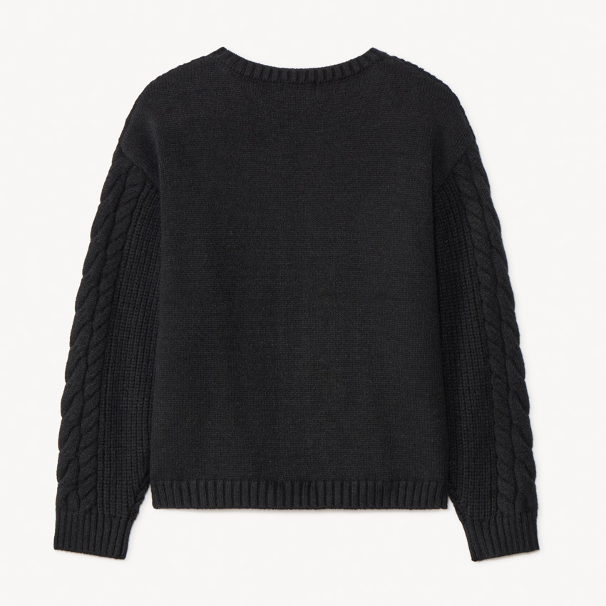 Oversize gebreide kabeltrui effen voor meisjes 