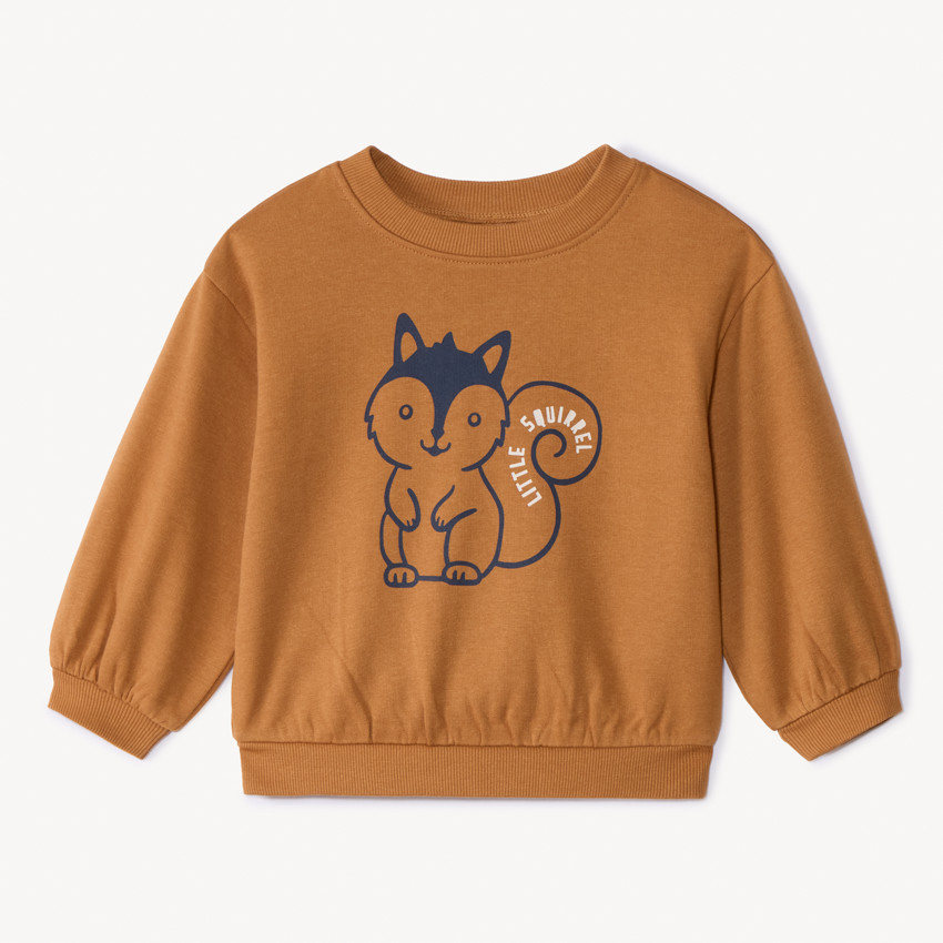 Oversize fleece sweatshirt met print voor babyjongens 