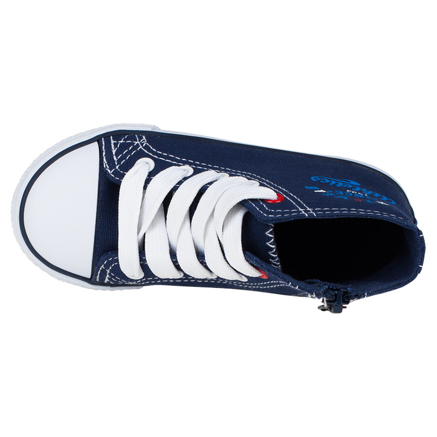 Baskets montantes à lacets et zip avec inscriptions printées 