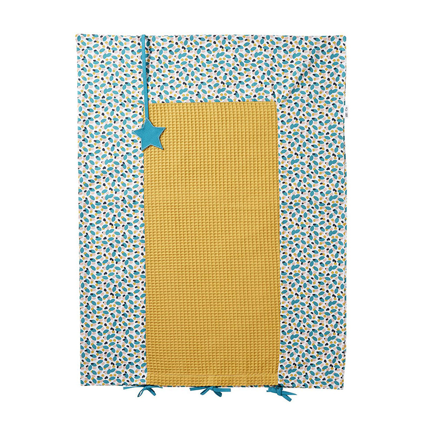 Housse de Matelas en Bambou et Gaze 60 x 80 cm - Baby Pop / Ocre / Emeraude 