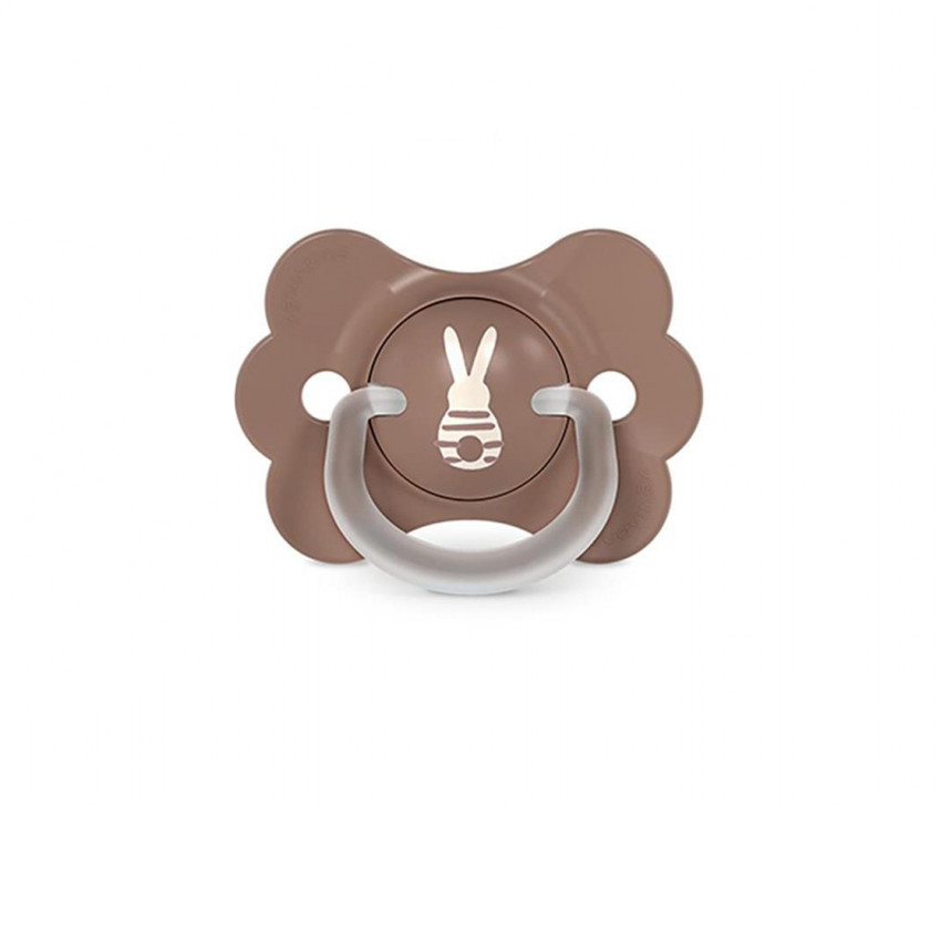 Fysiologische fopspeen silicium SX PRO Wonderland Vlinder 6-18M bruin versierd 
