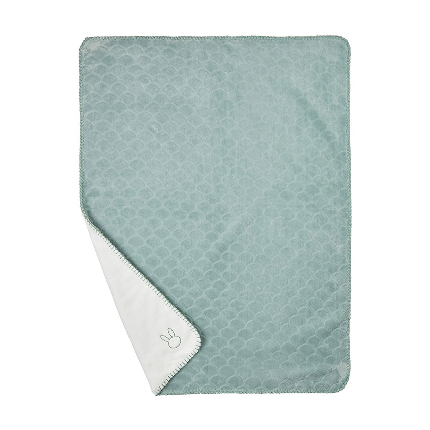 Deken Wavy - Groen grijs - Lapidou - 100x75 cm 