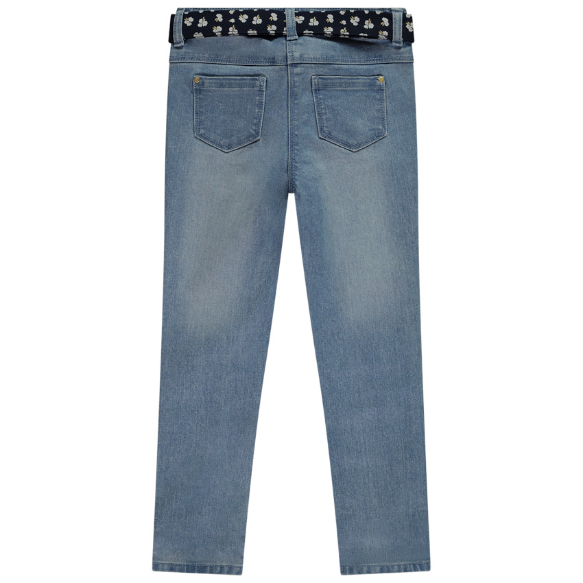 Slimme jeans in denim met een fantasie halsdoek voor meisjes 
