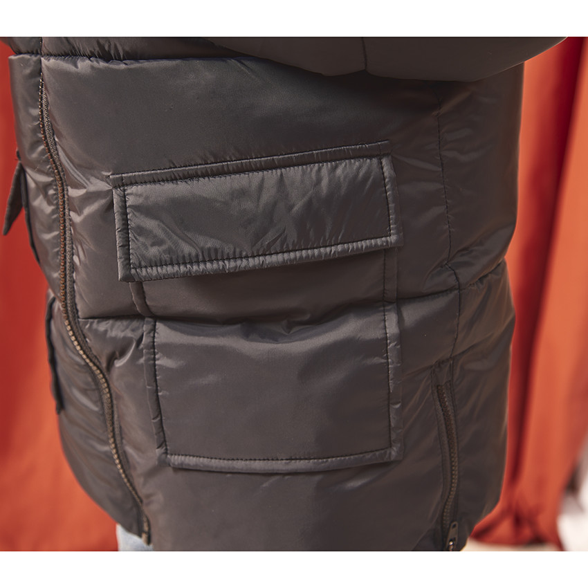 Donsjas met microfleece en kap voor jongen 