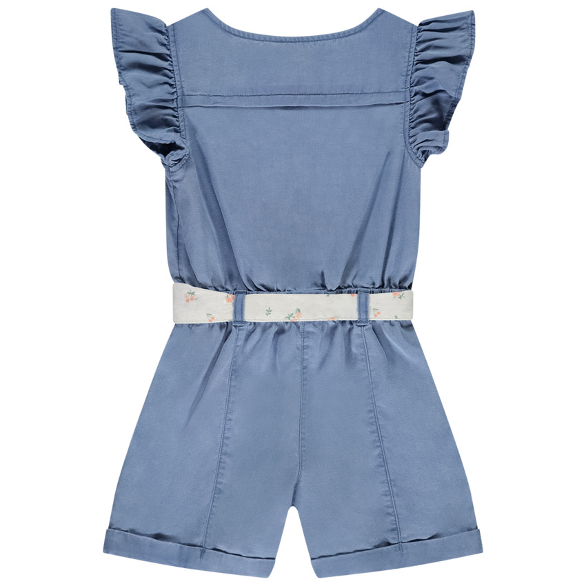 Combi-short  fantaisie avec ceinture pour bébé fille 