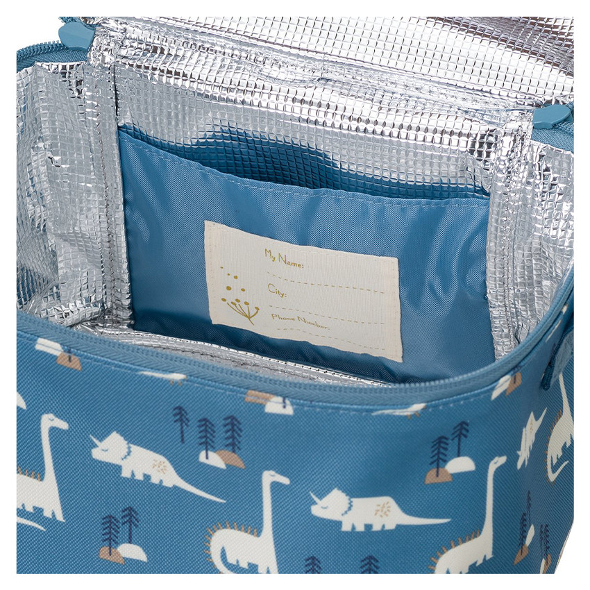 Sac isotherme lunchbag Large Dino Bleu 