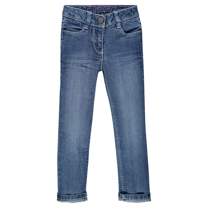 Slimfit denimjeans met used effect 