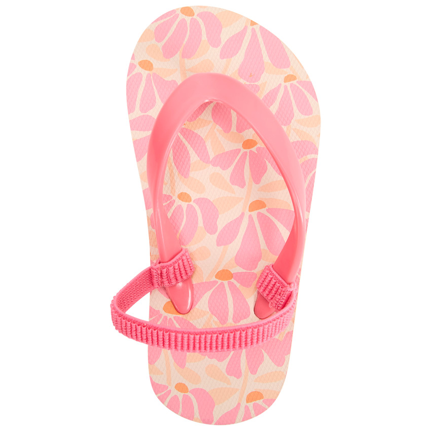 Meisjes slippers met bloemenprint en bandje in de maat 