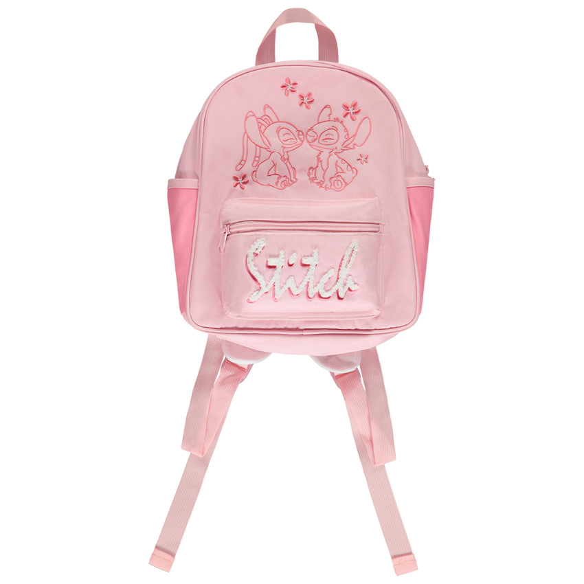 Sac à dos en toile avec broderie 3D fantaisie Stitch Disney pour fille 
