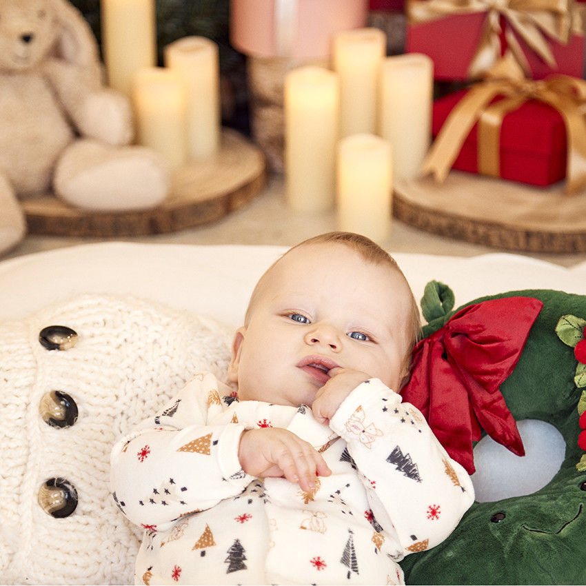 Dors-bien en velours lutin esprit Noël bébé mixte pas cher