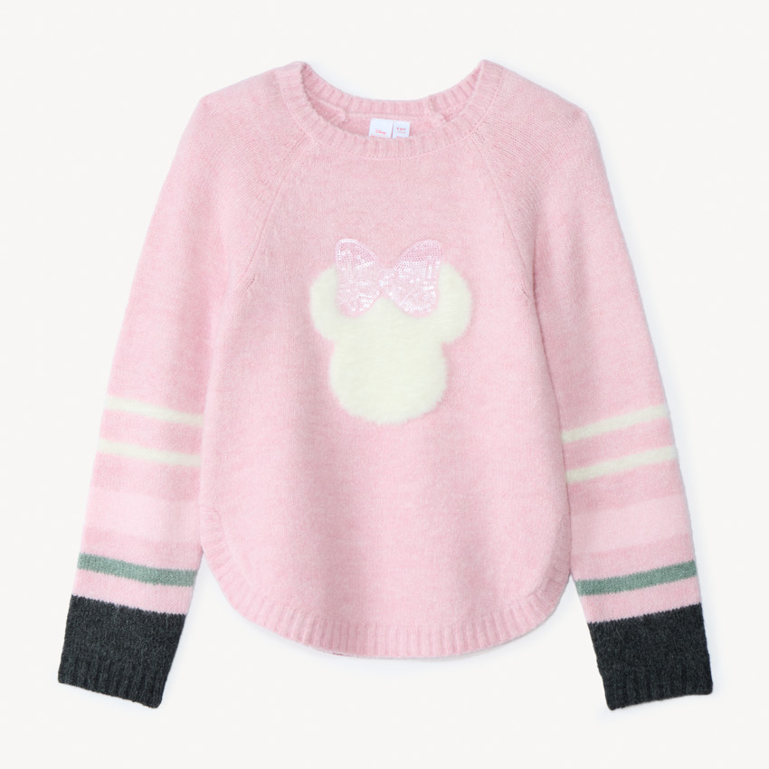 Pull manches longues tricot Minnie Disney pour fille  