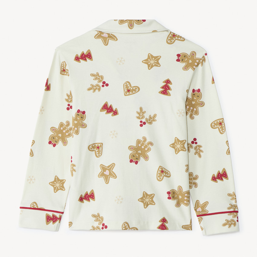 Set pyjama long en interlock imprimé Noël pour fille 